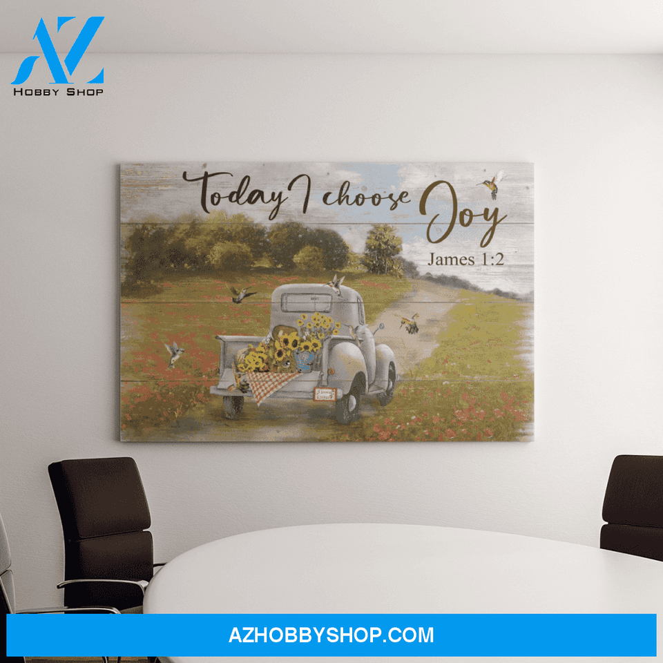 Landscape God Canvas Wall Art - Jesus Canvas Wall Art - Beautiful car - Today I choose joy Canvas
