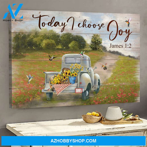 Landscape God Canvas Wall Art - Jesus Canvas Wall Art - Beautiful car - Today I choose joy Canvas