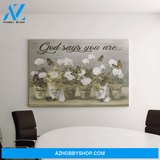 Landscape God Canvas Wall Art - Jesus Canvas Wall Art - Beautiful flower and butterfly - God says you are Canvas