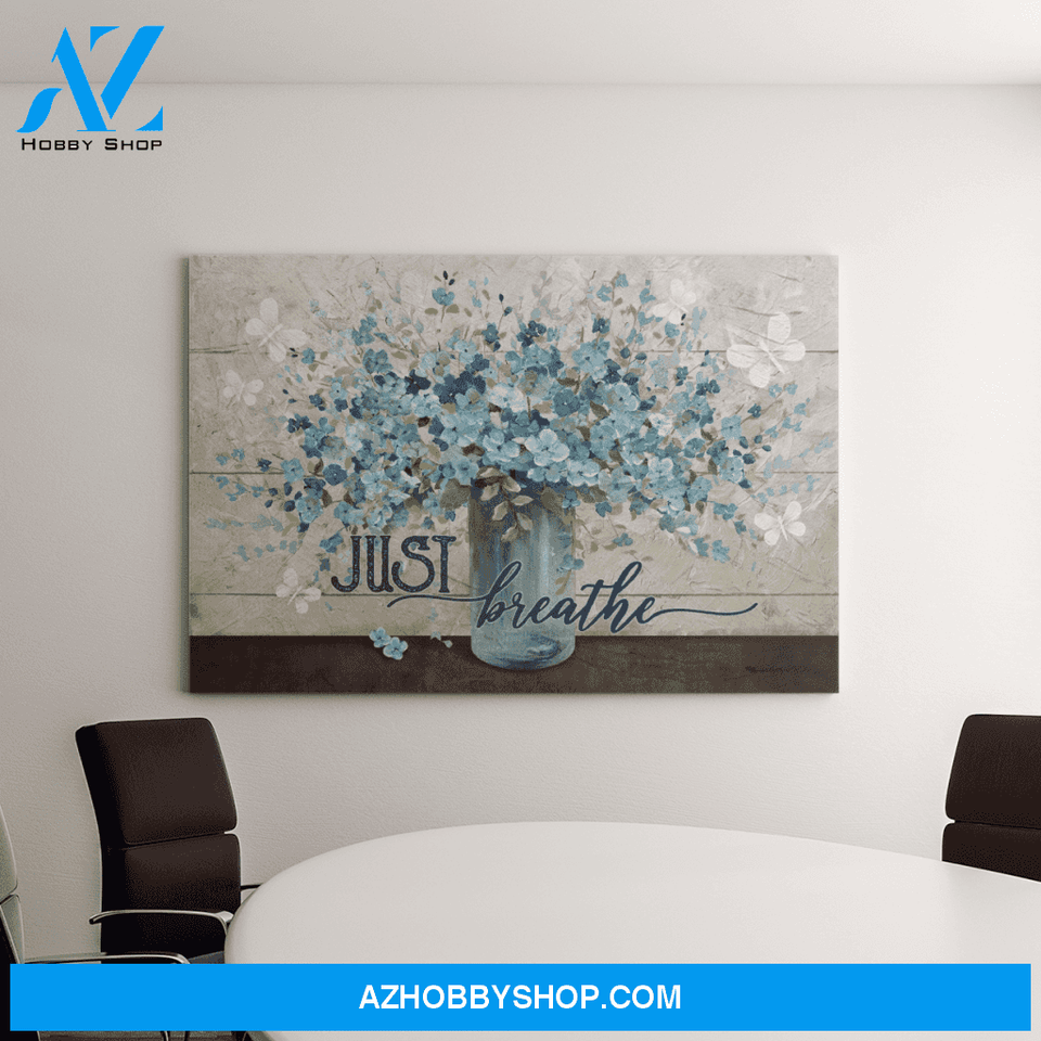 Landscape God Canvas Wall Art - Jesus Canvas Wall Art - Beautiful flower - Just breathe Canvas