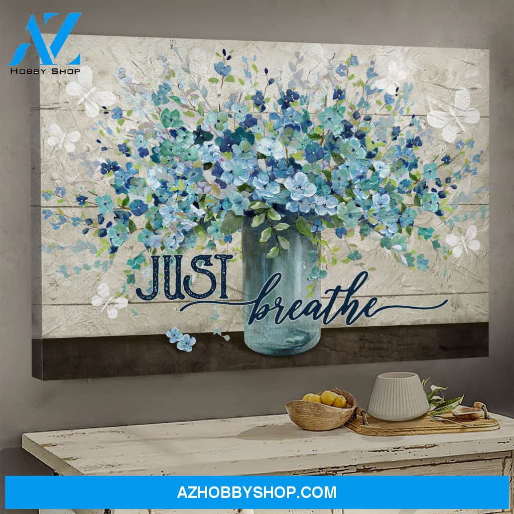 Landscape God Canvas Wall Art - Jesus Canvas Wall Art - Beautiful flower - Just breathe Canvas