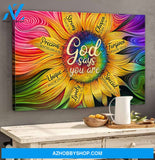 Landscape God Canvas Wall Art - Jesus Canvas Wall Art - Beautiful sunflower - God says you are Canvas