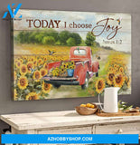 Landscape God Canvas Wall Art - Jesus Canvas Wall Art - Beautiful sunflower road - Today I choose joy Canvas