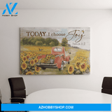 Landscape God Canvas Wall Art - Jesus Canvas Wall Art - Beautiful sunflower road - Today I choose joy Canvas