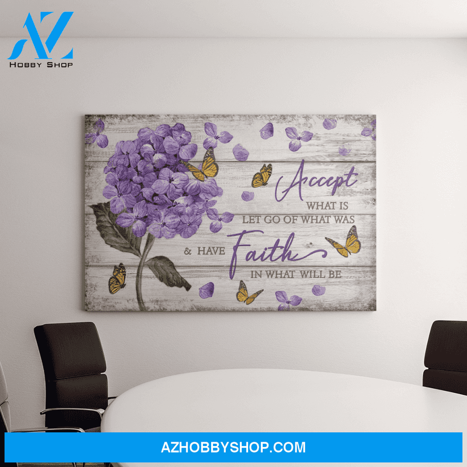 Landscape God Canvas Wall Art - Jesus Canvas Wall Art - Butterfly - Accept what is have faith in what will be Canvas