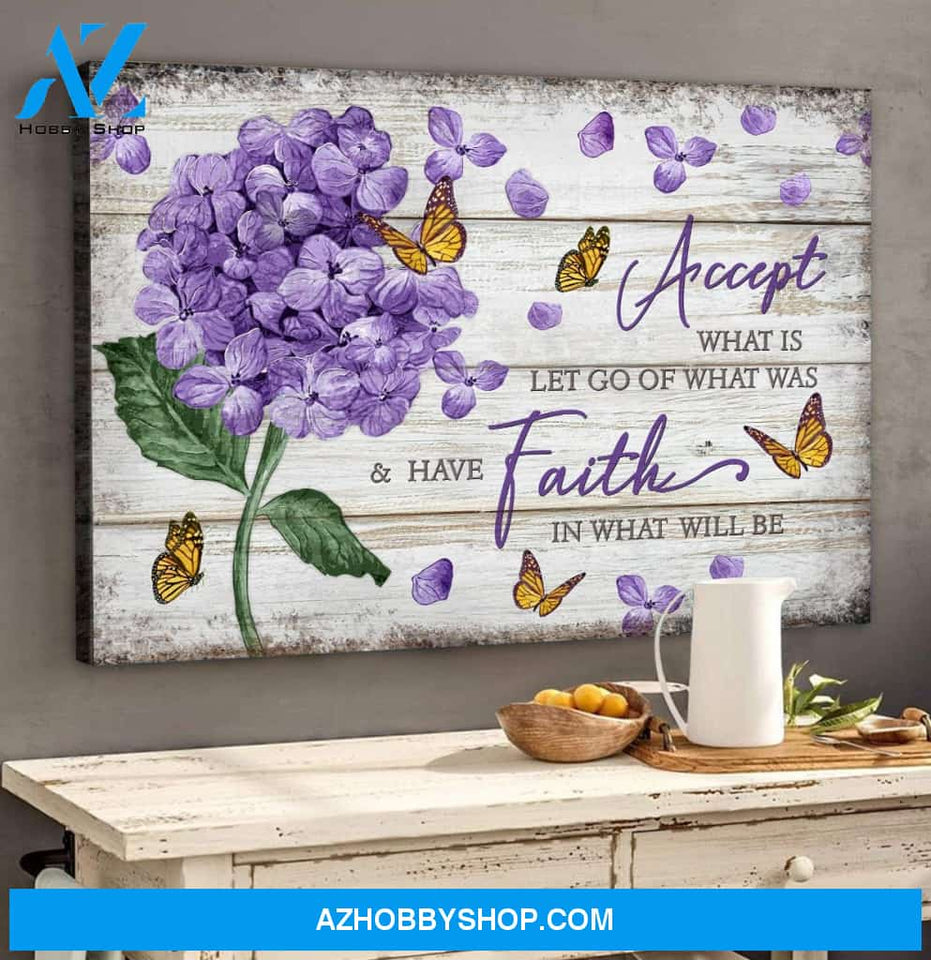 Landscape God Canvas Wall Art - Jesus Canvas Wall Art - Butterfly - Accept what is have faith in what will be Canvas