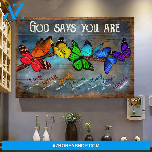 Landscape God Canvas Wall Art - Jesus Canvas Wall Art - Butterfly - God says you are Canvas