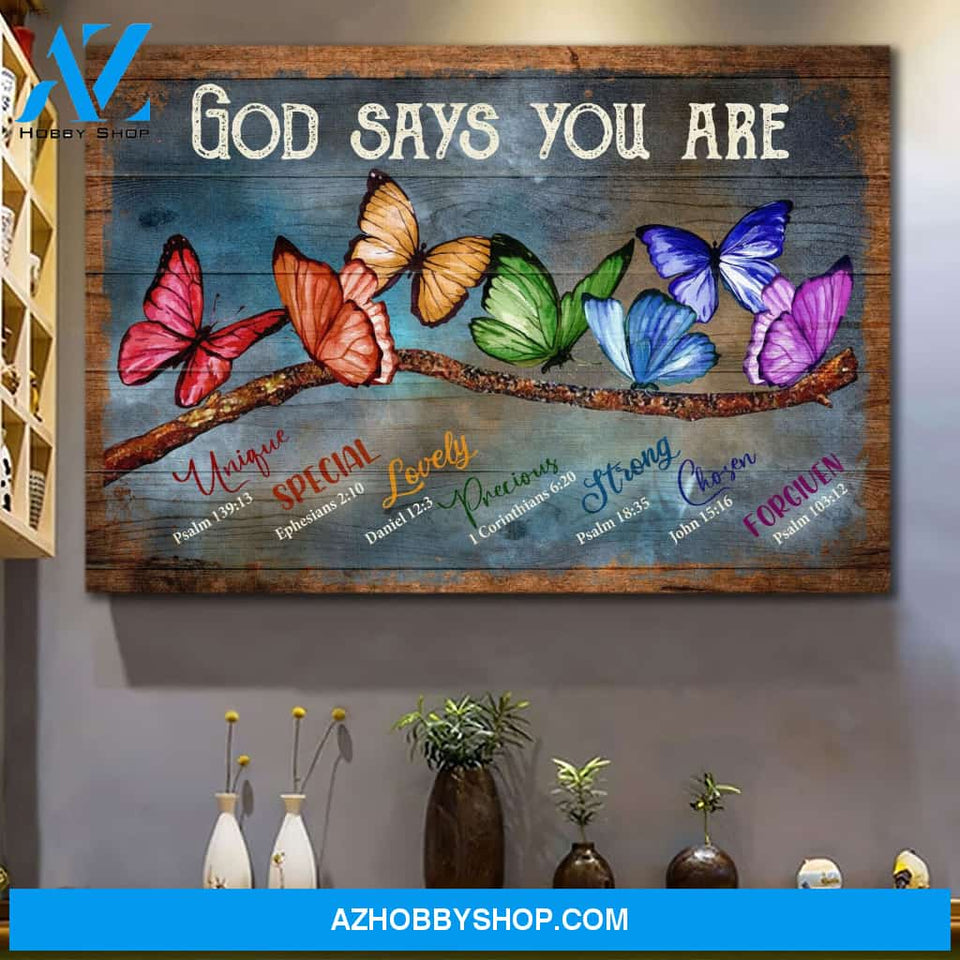 Landscape God Canvas Wall Art - Jesus Canvas Wall Art - Butterfly - God says you are Amazing Canvas