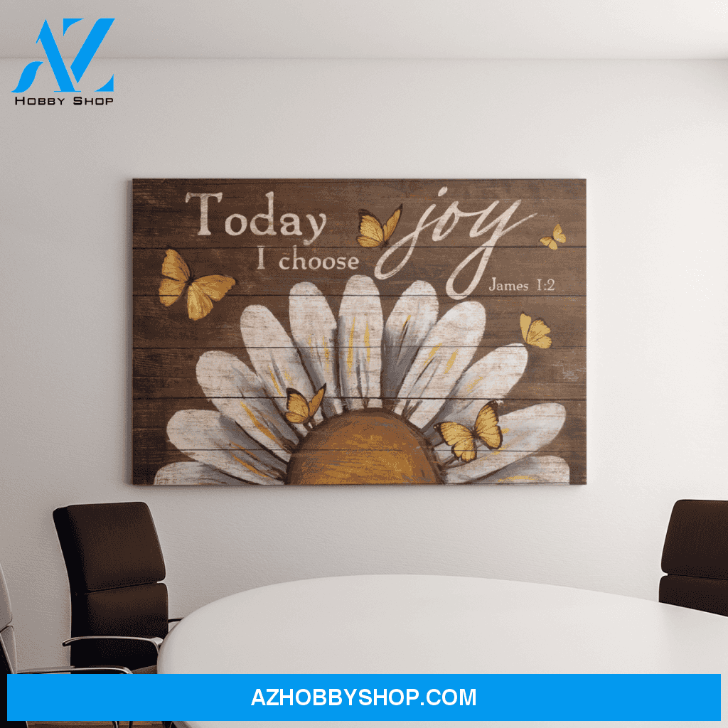Landscape God Canvas Wall Art - Jesus Canvas Wall Art - Butterfly - Today I choose Joy 6 Canvas
