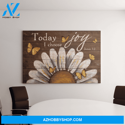 Landscape God Canvas Wall Art - Jesus Canvas Wall Art - Butterfly - Today I choose Joy 6 Canvas