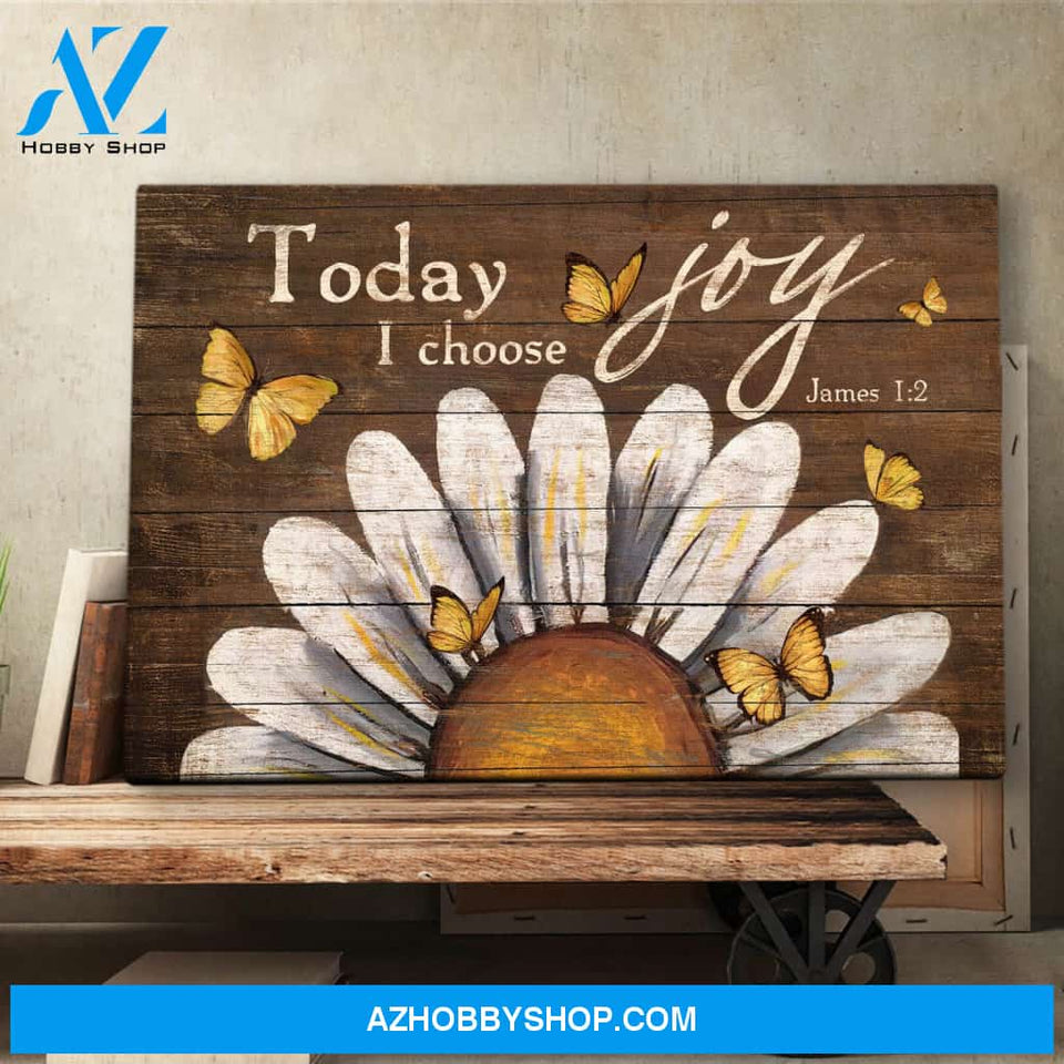 Landscape God Canvas Wall Art - Jesus Canvas Wall Art - Butterfly - Today I choose Joy 6 Canvas