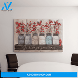 Landscape God Canvas Wall Art - Jesus Canvas Wall Art - Cardinal and Winterberry - God says you are Canvas