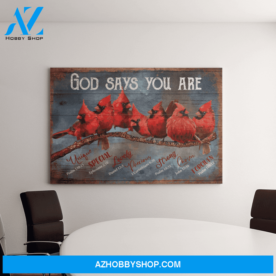 Landscape God Canvas Wall Art - Jesus Canvas Wall Art - Cardinal - God says you are Canvas
