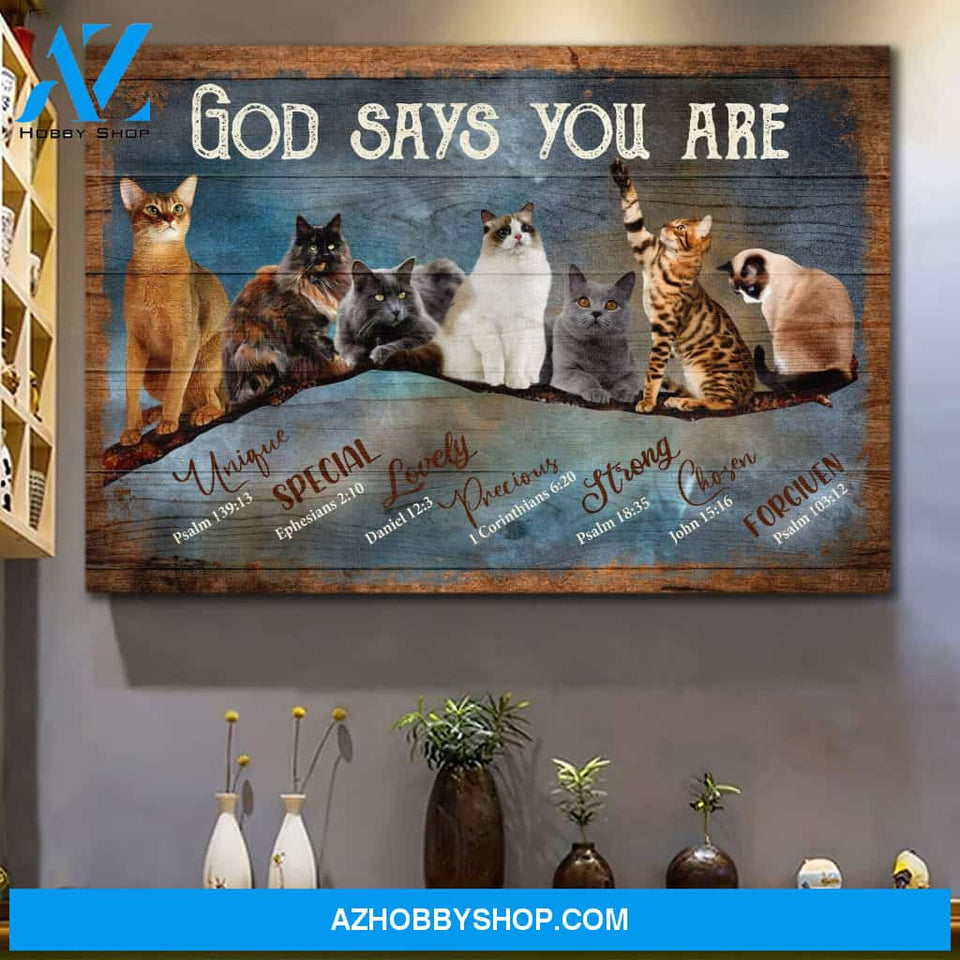 Landscape God Canvas Wall Art - Jesus Canvas Wall Art - Cat - God say you are amazing Canvas