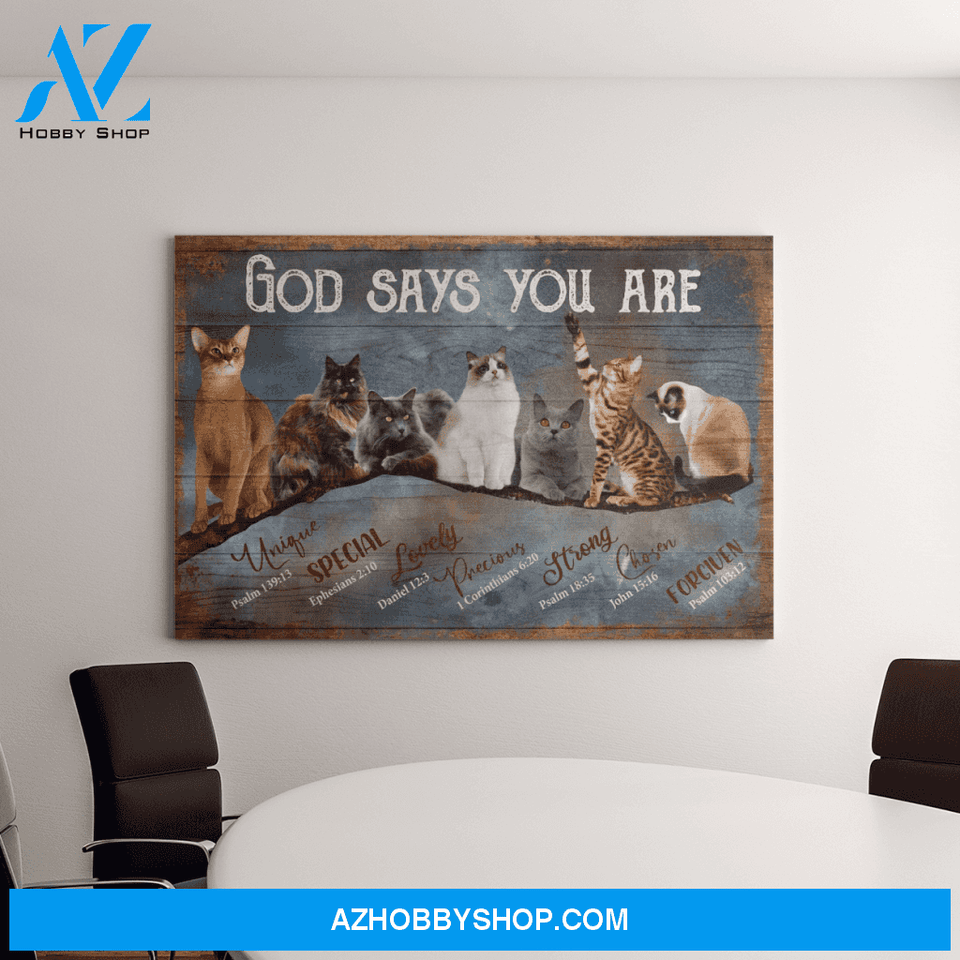 Landscape God Canvas Wall Art - Jesus Canvas Wall Art - Cat - God say you are amazing Canvas