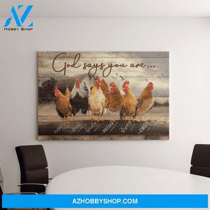 Landscape God Canvas Wall Art - Jesus Canvas Wall Art - Chicken - God says you are 4 Canvas