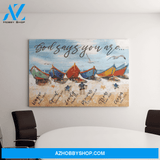 Landscape God Canvas Wall Art - Jesus Canvas Wall Art - Colorful boats - God says you are Canvas