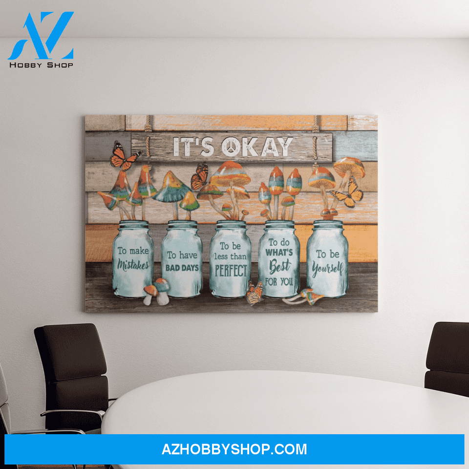 Landscape God Canvas Wall Art - Jesus Canvas Wall Art - Colorful mushroom - Its okay to be yourself Canvas