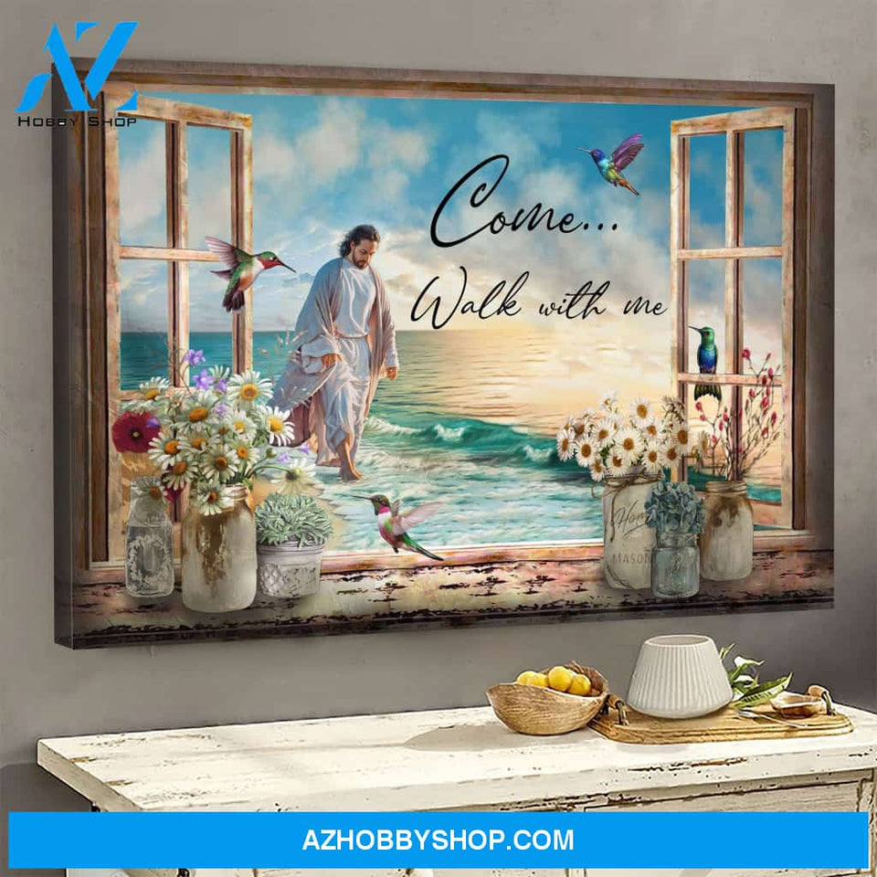 Landscape God Canvas Wall Art - Jesus Canvas Wall Art - Jesus - Come walk with me Canvas