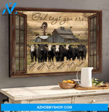 Landscape God Canvas Wall Art - Jesus Canvas Wall Art - Cow - God says you are Canvas