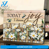 Landscape God Canvas Wall Art - Jesus Canvas Wall Art - Daisy and hummingbird - Today I choose joy 1 Canvas