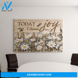 Landscape God Canvas Wall Art - Jesus Canvas Wall Art - Daisy and hummingbird - Today I choose joy 1 Canvas