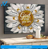 Landscape God Canvas Wall Art - Jesus Canvas Wall Art - Daisy - God says you are with butterfly Canvas