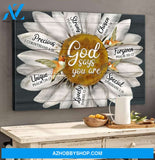 Landscape God Canvas Wall Art - Jesus Canvas Wall Art - Daisy - God says you are with hummingbird Canvas