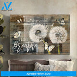 Landscape God Canvas Wall Art - Jesus Canvas Wall Art - Dandelion and butterfly - Just breathe Canvas