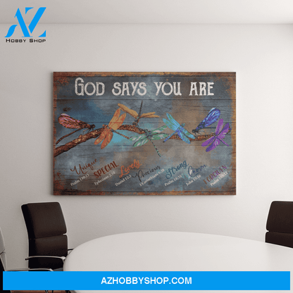 Landscape God Canvas Wall Art - Jesus Canvas Wall Art - Dragonfly - God says you are Canvas