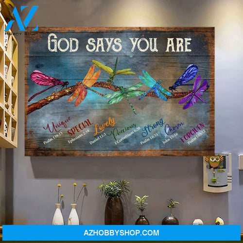 Landscape God Canvas Wall Art - Jesus Canvas Wall Art - Dragonfly - God says you are Canvas