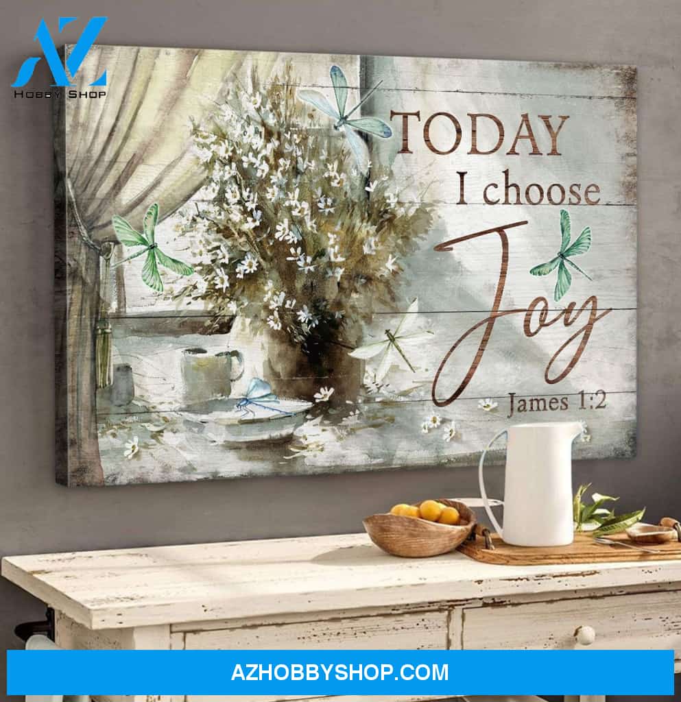 Landscape God Canvas Wall Art - Jesus Canvas Wall Art - Dragonfly - Today I choose joy Canvas