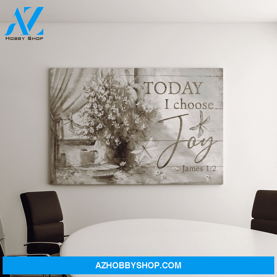 Landscape God Canvas Wall Art - Jesus Canvas Wall Art - Dragonfly - Today I choose joy Canvas