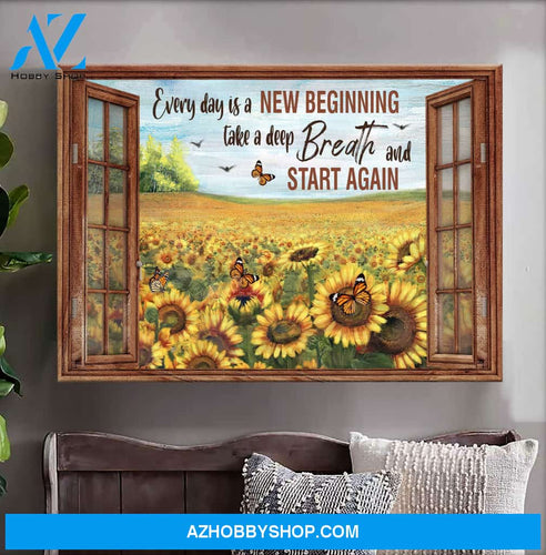 Landscape God Canvas Wall Art - Jesus Canvas Wall Art - Every day is a new beginning Canvas