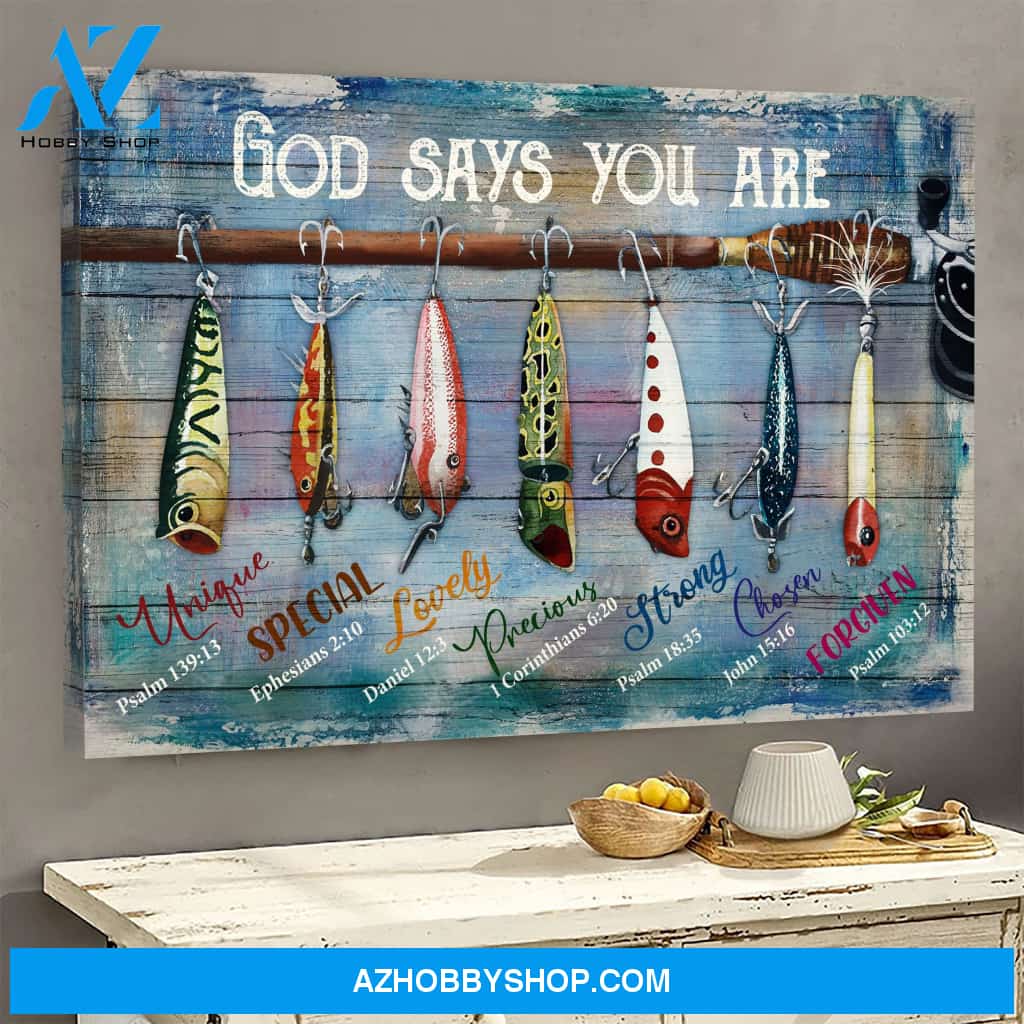 Landscape God Canvas Wall Art - Jesus Canvas Wall Art - Fishing - God says you are Canvas