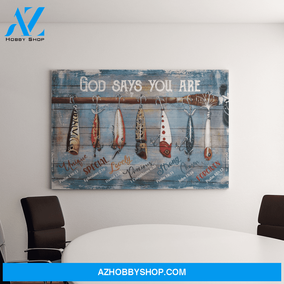 Landscape God Canvas Wall Art - Jesus Canvas Wall Art - Fishing - God says you are Canvas