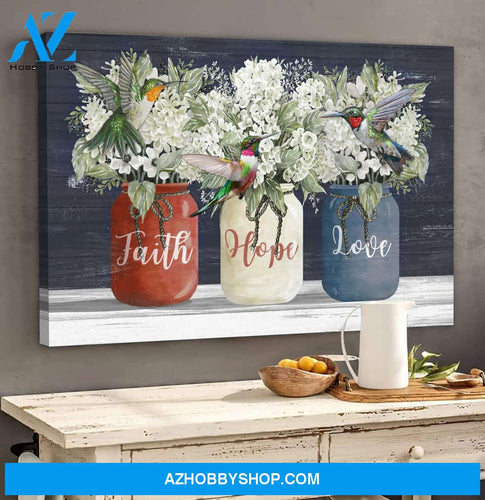 Landscape God Canvas Wall Art - Jesus Canvas Wall Art - Flower of faith hope and love Canvas
