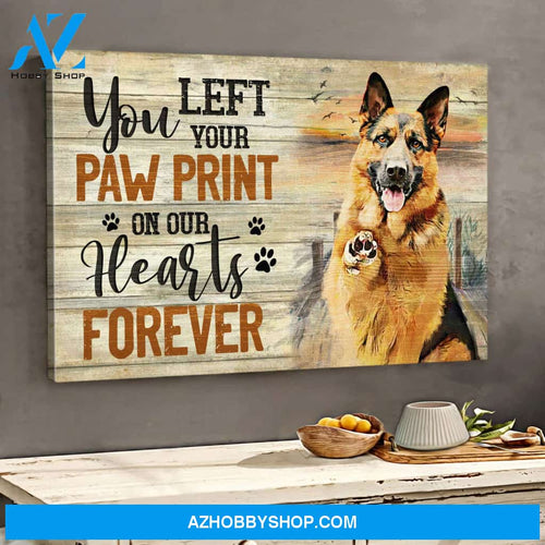 Landscape God Canvas Wall Art - Jesus Canvas Wall Art - German shepherd - You left your paw print Canvas