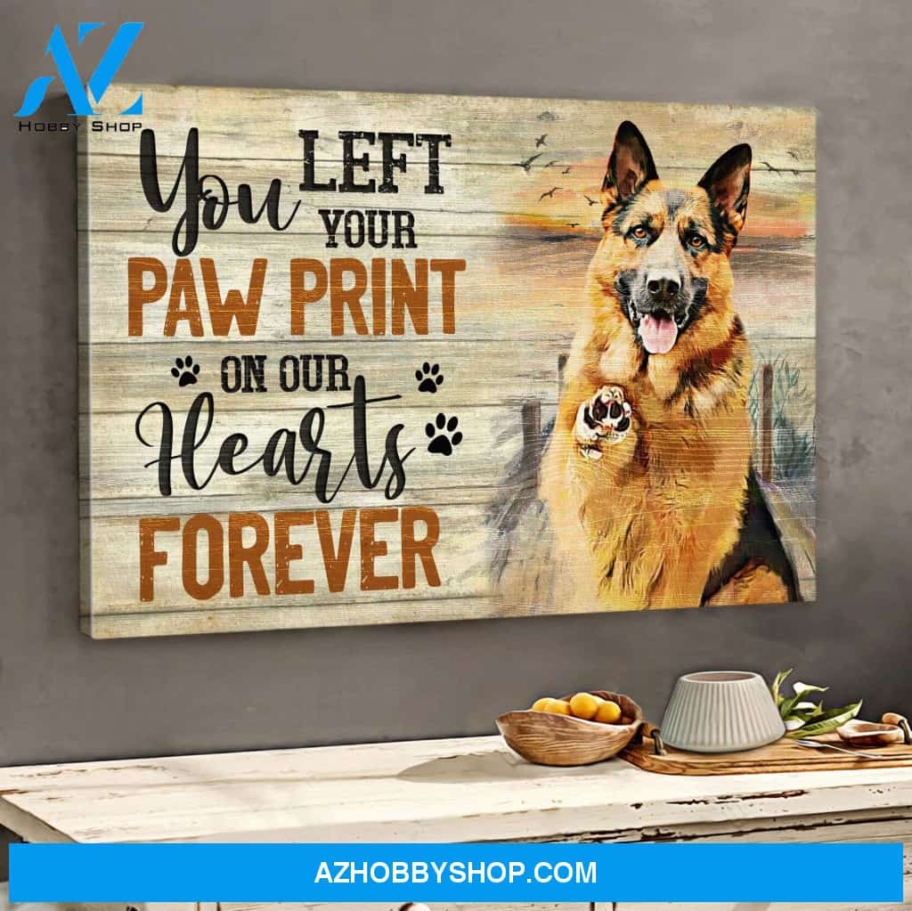 Landscape God Canvas Wall Art - Jesus Canvas Wall Art - German shepherd - You left your paw print Canvas
