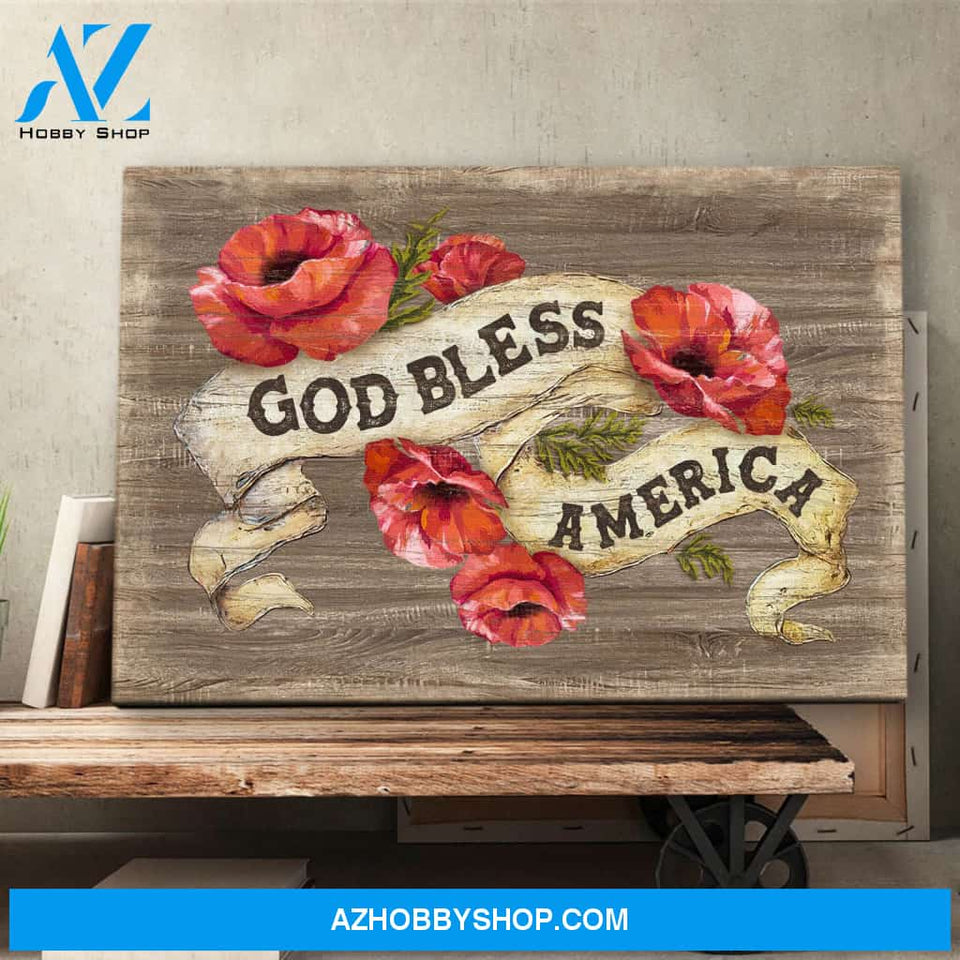 Landscape God Canvas Wall Art - Jesus Canvas Wall Art - Jesus - God bless America the flowers Canvas
