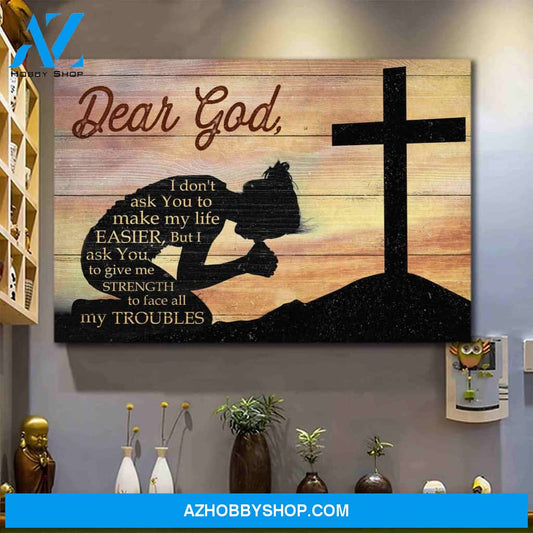 Landscape God Canvas Wall Art - Jesus Canvas Wall Art - Jesus - God gives me strength to face my troubles Canvas