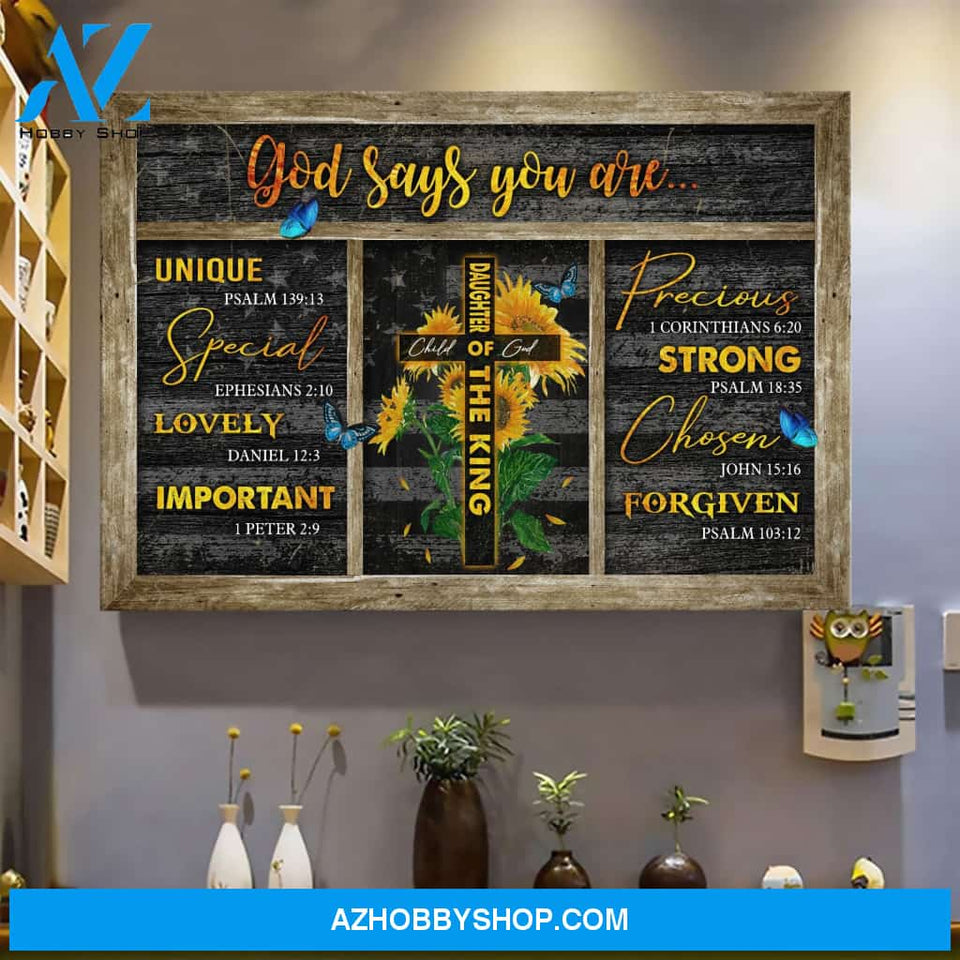 Landscape God Canvas Wall Art - Jesus Canvas Wall Art - Jesus - God say you are unique and forgiven Canvas