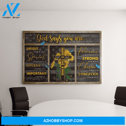 Landscape God Canvas Wall Art - Jesus Canvas Wall Art - Jesus - God say you are unique and forgiven Canvas