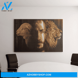 Landscape God Canvas Wall Art - Jesus Canvas Wall Art - God the lamb and the lion Canvas