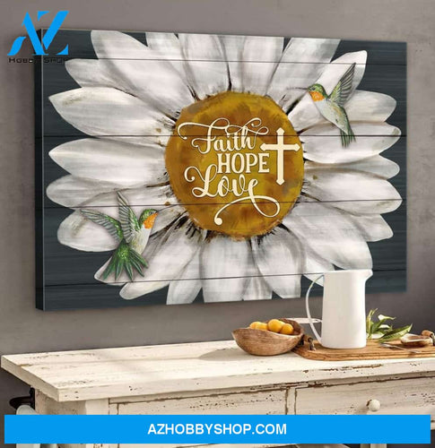 Landscape God Canvas Wall Art - Jesus Canvas Wall Art - Green hummingbird - Faith Love Hope Canvas