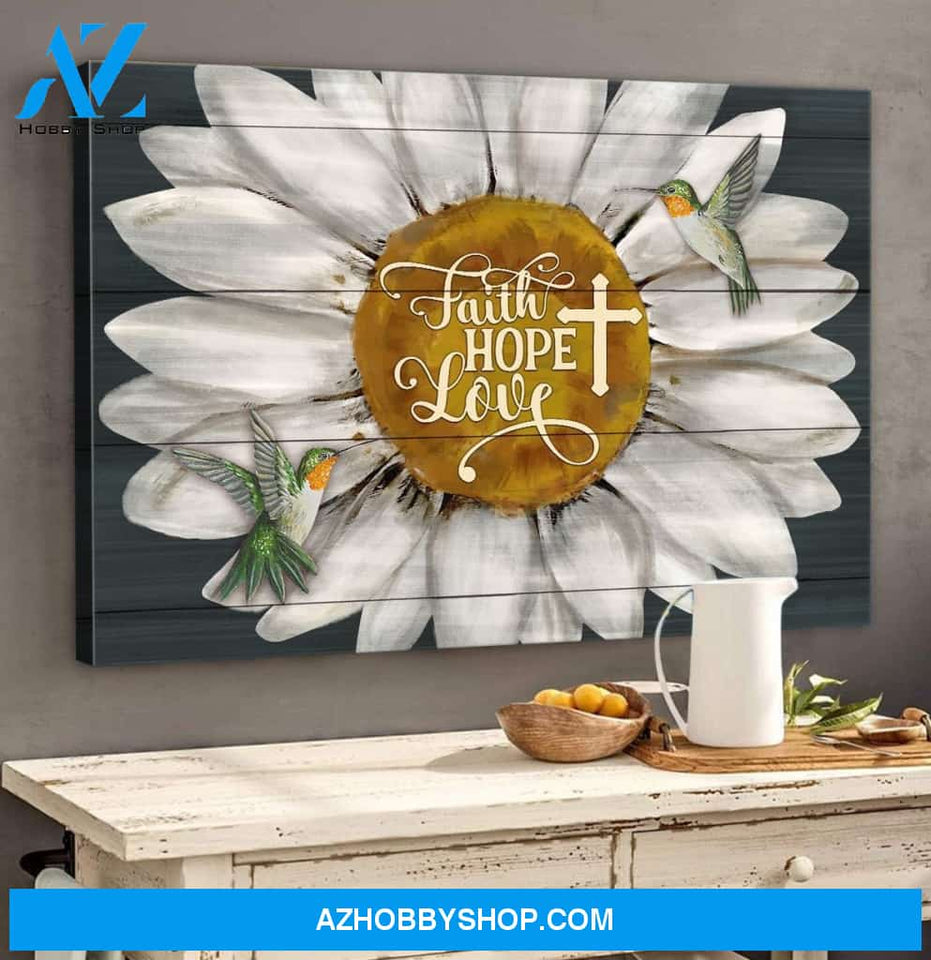 Landscape God Canvas Wall Art - Jesus Canvas Wall Art - Green hummingbird - Faith Love Hope Canvas