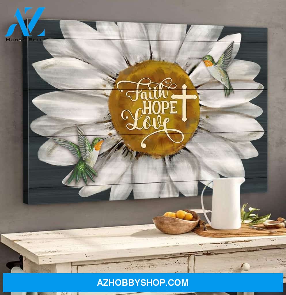 Landscape God Canvas Wall Art - Jesus Canvas Wall Art - Green hummingbird - Faith Love Hope Canvas