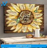 Landscape God Canvas Wall Art - Jesus Canvas Wall Art - Green hummingbird - God says you are Canvas