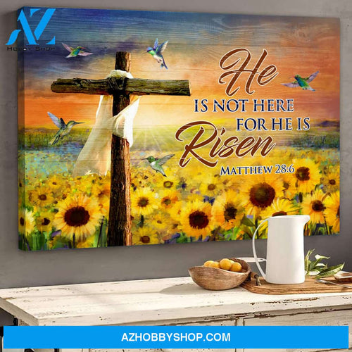 Landscape God Canvas Wall Art - Jesus Canvas Wall Art - Jesus - He is not here for he is risen Canvas