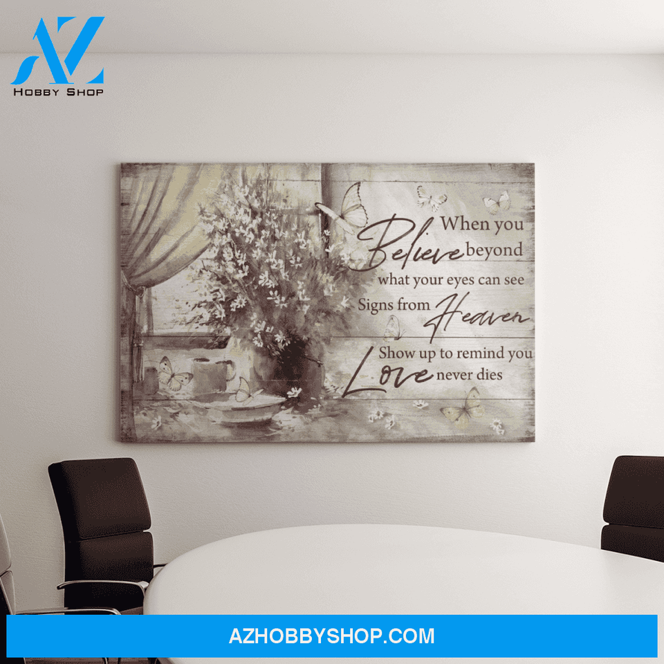 Landscape God Canvas Wall Art - Jesus Canvas Wall Art - Heaven - Signs from Heaven show up to remind you love never dies Canvas